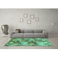 thumbnail image 3 of Ahgly Company Machine Washable Indoor Rectangle Abstract Turquoise Blue Modern Area Rugs, 2' x 3', 3 of 4
