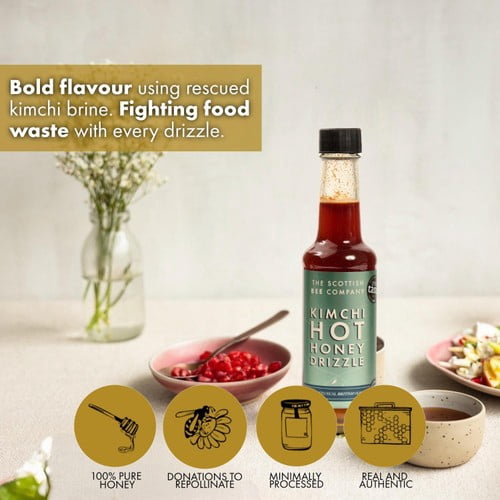 Scottish Bee Company Kimchi Hot Honey 200g, British Import (Pack of 2)