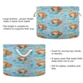 thumbnail image 3 of Round Toy Storage Basket Foldable Storage Basket for Home Decor Laundry Basket20" x 14" Little Mermaids and Seashells, 3 of 6