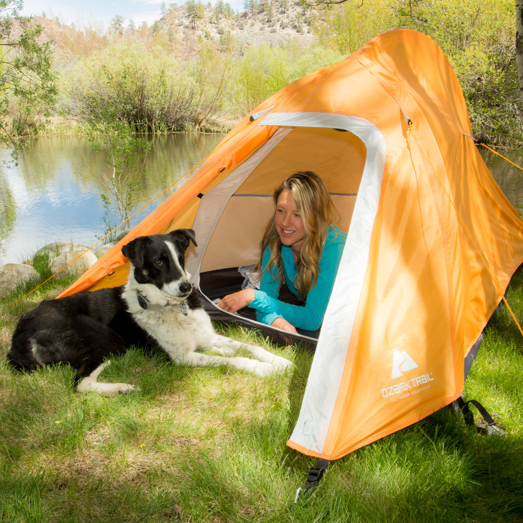 Ozark Trail Ultra Light Outdoor Back Packing 4' x 7' x 6'5" One-Room Tent, Orange - image 4 of 10