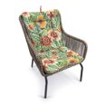 thumbnail image 4 of Jordan Manufacturing 38" x 21" Pensacola Sonoma Multicolor Floral Rectangular Outdoor Wrought Iron Chair Cushion with Ties and Hanger Loop, 4 of 16