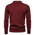 thumbnail image 3 of TFEOQRY Pullover Sweater for Men Solid Color Loose Comfortable Knit Wear Long Sleeved Stand Up Collar Sweater Top Burgundy, 3 of 3