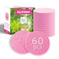 thumbnail image 1 of Esponjas faciales comprimidas de 60 unidades | Esponjas cosméticas de spa de celulosa Kickleen naturales para limpieza facial diaria | Eliminación de maquillaje y mascarillas | Exfoliante | Masaje d, 1 of 5