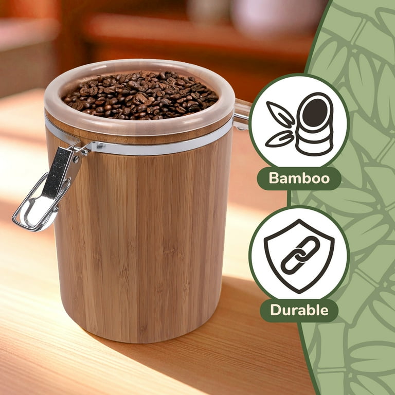 Hinged Cylindrical Bamboo Container - 3.5