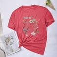 thumbnail image 2 of Camisetas de Verano de Mujer Pequeña Flor Impresa Cuello Redondo Manga Corta Superior, Verano Superior de las Mujeres, 2 of 8