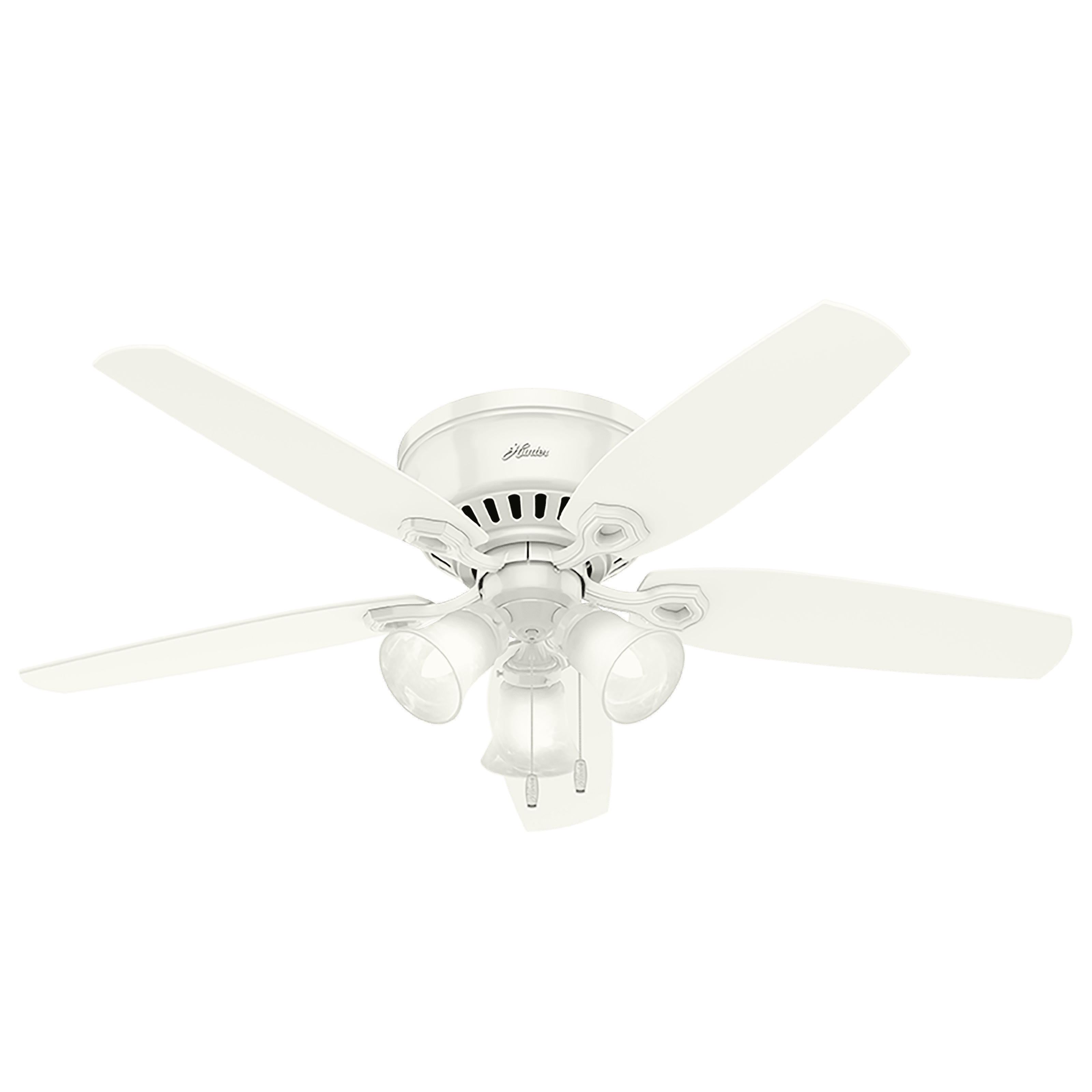 Hunter Anslee 46" Low Profile Ceiling Fan w/ LED Light Kit and Pull Chain White 