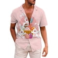 thumbnail image 4 of Easter Tops for Men Cute Rabbit Print Short Sleeve Jesus Shirt for Men,Pink,M, 4 of 4