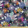 thumbnail image 2 of Floral Fabric by the Yard, Digitally Generated Interpretation of Colorful Flowers Woodland Forest Theme, Upholstery Fabric for Dining Chairs Home Decor Accents, Multicolor by Ambesonne, 2 of 5