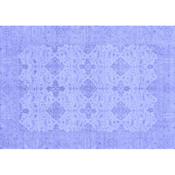 Ahgly Company Machine Washable Indoor Rectangle Abstract Blue Modern Area Rugs, 2' x 3'