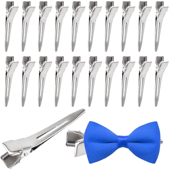 50 Pieces Duck Bill Clips Metal Alligator Curl Clips Single Prong Hairclip Hairpins for Salon Styling Thick Hair Sectioning, Silver 1.75 Inches