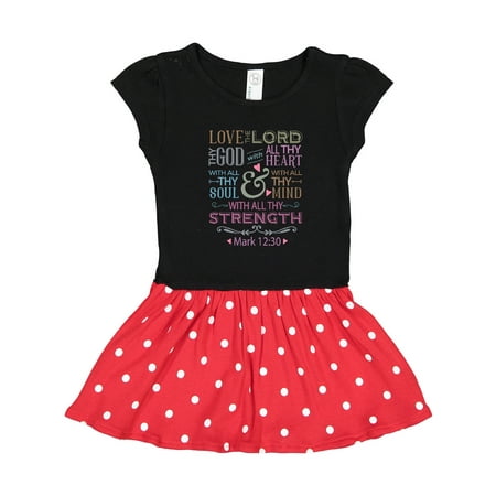 

Inktastic Love the Lord Heart Mind Strength Gift Toddler Girl Dress