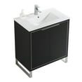 thumbnail image 3 of Fine Fixtures Opulence Collection 30 in. W x 18 in. D x 33 in. H Bathroom Vanity in Black Matte with White Ceramic Sink - Chrome hardware, 3 of 9