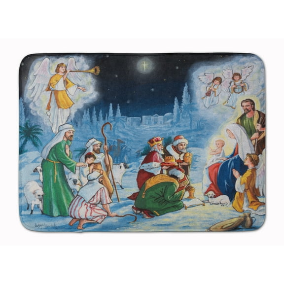 Carolines Treasures PJH3005RUG Nativity Born in Bethlehem Machine Washable Memory Foam Mat 19 X 27" multicolor