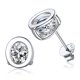 thumbnail image 1 of Pendientes de Botón Inicial PROSTEEL Plata Esterlina Mujer Letra O Circonita Cúbica, 1 of 8