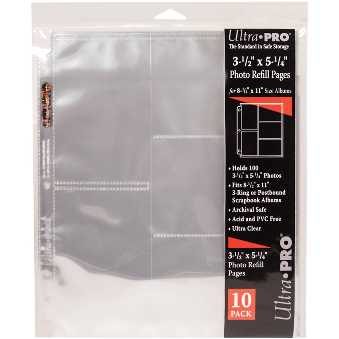 10 pack 4 pocket up to 3.5x5.25" BCW Protector Pages 