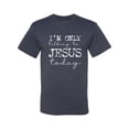 thumbnail image 2 of Wild Bobby, I'm Only Talking to Jesus Today Inspirational/Christian Men Graphic Tee, Vintage Heather Navy, 4X-Large, 2 of 6