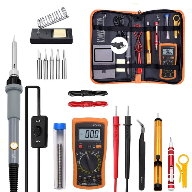Paquete de 19 kit de soldadura eléctrica de soldadura 19 en 1 Calentamiento de soldadura de calefacción ajustable de 19 en 1 Joyas de bricolaje Herramientas de trabajo portátiles Tapón US Inevent TO001064-01