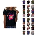 thumbnail image 1 of T-shirts de la Saint-Valentin pour Femmes 2026 Mode Manches Courtes Col Rond Cœur Graphique, 1 of 4