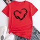 thumbnail image 4 of Camiseta de manga corta con cuello redondo y estampado de amor informal para mujer OAVQHLG3B Store lin121212, 4 of 4