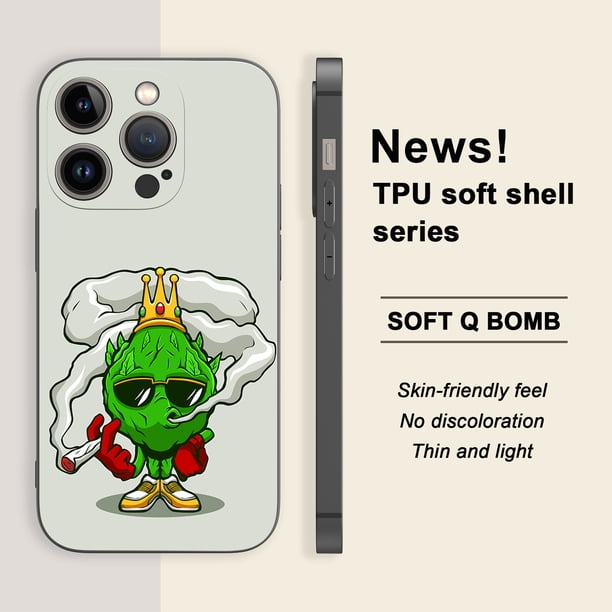 Mejore la protección de su iPhone con esta divertida funda plateada mate de doble capa con dibujos animados para teléfono