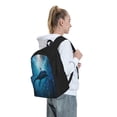 thumbnail image 6 of Lsque Ocean Dolphin Fish School Pattern Adult Backpack – Durable & Lightweight PU Canvas Storage Bag , 15” Laptop Compartment, and Multiple Pockets, 6 of 7