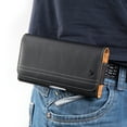 thumbnail image 6 of For Galaxy S23 Horizontal Universal Carry Pouch Cell Phone Case PU Leather Holster Belt Clip Loop Card Slot & Magnetic Closure - Black, 6 of 8
