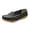 Black, variant on Womens Loafers Round Toe Faux Leather Moccasin Toe Bean Sole Slip On Non Slip Walking Daily Casual Comfort Flat Shoes Orange Size US5.5