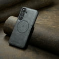 thumbnail image 5 of Compatible with Samsung Galaxy S24 Plus Magnetic Case, Classic Premium PU Leather TPU Hybrid MagSafe Ultra Slim Protective Skin Friendly Shockproof Case Cover for Samsung Galaxy S24 Plus, Gray, 5 of 7
