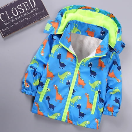 

Hunpta Baby Kids Long Sleeve Dinosaur Patterns Hooded Coats Windbreaker Outdoor