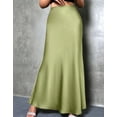 thumbnail image 3 of Womens Summer Fall Skirt Silk Elegant High Waist Cocktail Party Wedding Mermaid Satin Maxi Skirts, 3 of 5