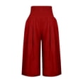 thumbnail image 6 of Noric Women's Plus Size Capri Pants Elastic Waist Casual Trousers with Pockets Loose Fit Palazzo Cropped Trousers for Summer Casual Wear, 6 of 8