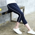 thumbnail image 2 of Lenpel Girls' Capri Leggings Soft Casual Cotton High Waisted Stretchy Yoga Cropped Pants Lounge Workout Tights, 2 of 3