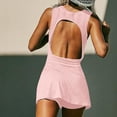 thumbnail image 4 of JUNWELL BLVB Womens Athletic Romper Workout Outfits Tennis Dresses Backless Exercise Golf Skorts Jumpsuits for Summer, 4 of 7