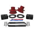 thumbnail image 1 of F250 F350 Super Duty 4WD 3" Red Front Leveling Lift Spring Spacers and 3" Rear Lift Block Kit for Non-Overload Models, 1 of 4