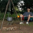 thumbnail image 3 of stanreset Simple Structure Stainless Steel Campfire Tripod Plate For Gear Outdoor, 3 of 6