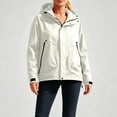 thumbnail image 6 of Womens Rain Jacket Waterproof Plus Size Hooded Raincoat Lightweight Zip up Hiking Jacket Casual Athletic Windbreaker with Pockets, 6 of 10