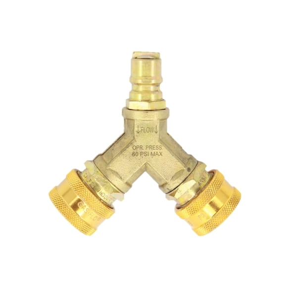 GAS-FLO, Quick Disconnect 3/8 Y Splitter, CSA Certified for Propane and NG (QD-GMC6-YPX1)