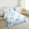 thumbnail image 3 of Castle Fairy Cute Bow-Tie 3 Pieces Queen Comforter Set for Children Girls,Stars Print Ultra Soft Bedding Sets,Geometric Grid Plaid Bedding Comforter Set,Lightweight Room Decor, 3 of 8