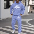 thumbnail image 2 of ibiyuan Casual Suits for Men Long Sleeve Causal Autumn Winter Hoodie Tracksuit Sweatsuit Set Long Sleeve Hoodie Sweatshirts and Jogger Sweatpants Sweatsuits Set for Men Long Sets Outfits,Blue, 2 of 5