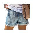 thumbnail image 3 of Shorts en Denim Déchirés pour Femmes, Jeans Taille Haute, Pantalons d'Été Décontractés, 3 of 3