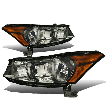 Corner Lights Lens - For 08-12 Honda Accord 8th Gen CP2/CP3 Sedan Pair of Smoked Lens Amber Corner HeadLights 09 10 11