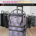 thumbnail image 2 of Byootique Purple Makeup Train Case Lockable Rolling Cosmetic Trolley Storage, 2 of 12