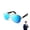 A-Sky Dark Blue Lens + Gold Frame +Black Temple, variant on Smart Audio Sunglasses Bluetooth 5.4, Open Ear Wireless Headphones, UV400 Anti Blue Light Glasses, Touch Control, 7H Playtime, IP4 Waterproof for Outdoor Sports