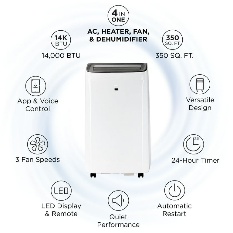 TCL Home 14,000 BTU Portable Air Conditioner and Heater - W14PH91