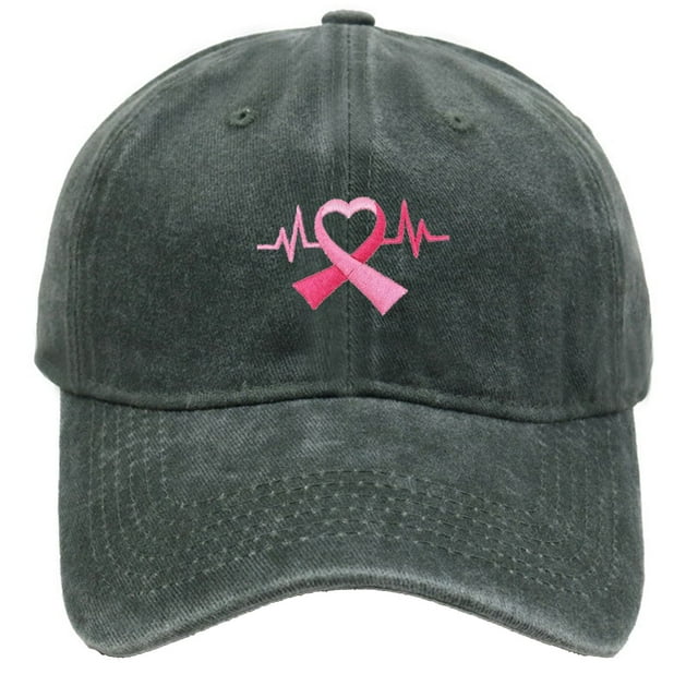 Cancer Awareness Ribbon Embroidered Baseball Cap Unisex Adjustable Hat for Outdoor Sports Daily Wear Hop Fashion