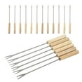thumbnail image 5 of Supvox 18Pcs Stainless Steel Fondue Forks with Wooden Handles for Cheese Chocolate Barbecue, 5 of 6