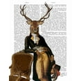 thumbnail image 2 of Fab Funky 20x24 White Modern Wood Framed Museum Art Print Titled - Deer and Chair Full, 2 of 4