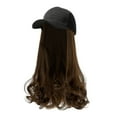 thumbnail image 3 of LINMOUA Baseball Cap With Hair Extensions Long Curly Hairstyle Adjustable Removable Wig Hat 17.7inch For Woman Girl, 3 of 5
