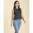 thumbnail image 2 of Moomaya Womens Printed Side-Buttoned Top, Sleeveless Round Neck Casual Top, 2 of 8