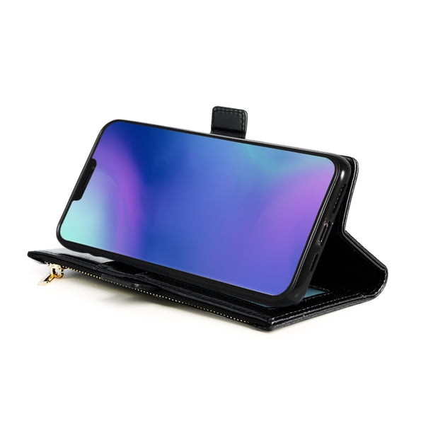 Adecuado para IPHONE15 14 13 12 11PRO MAX XR 8 S23 funda para teléfono móvil con cremallera de lichi